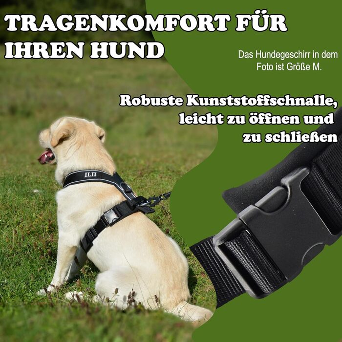 Нашийник для собак ILII - міцний, елегантний та комфортний. Унікальний дизайн для середніх та великих собак. Чорний, мінімальне покриття.