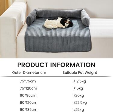 М'яке ліжко для собак Bangminda: килимок, ковдра, захист дивана. Чудово підходить для собак, 75 x 75 см, сірий колір.
