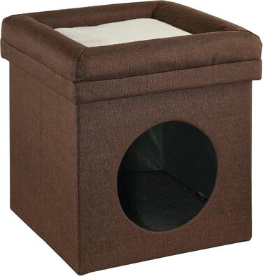 Підстилка для собак та котів Baroni Home, складана, коричнева, 38 x 38 x 42 см