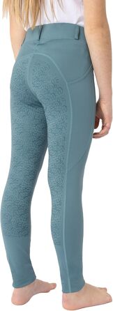 Дитячі верхові штани HORZE DEA, 122-128, Arctic Blue - повний обтиск, кишеня для телефону, петлі для ременя