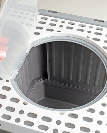 Закритий лоток-туалет для котів Be-Active.pl сірий, з висувною шухлядою та лопаткою