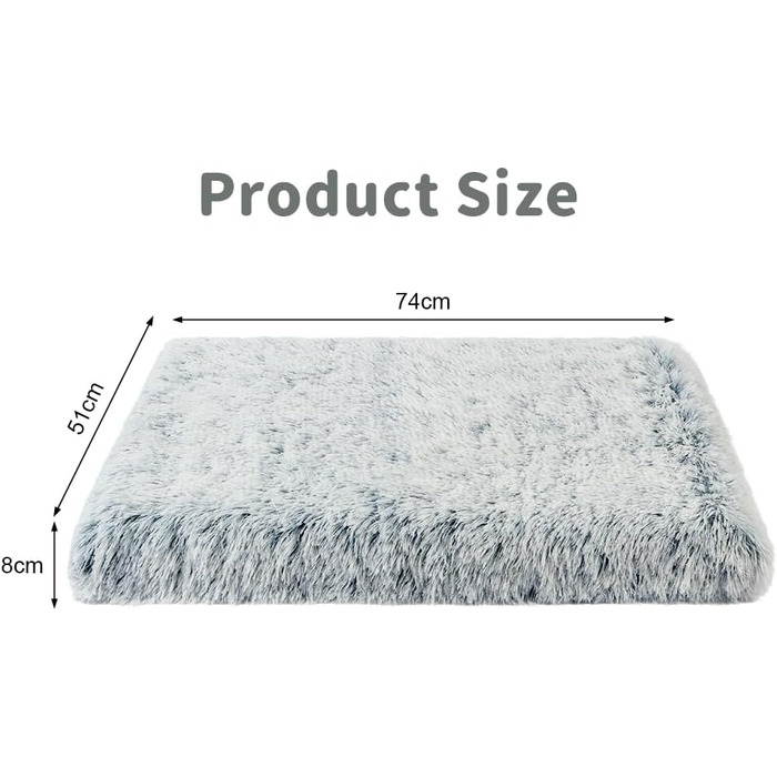 Крісло-лежанка для собак та котів Aomig, квадратне, плюшеве, 75x50x8 см, сірий колір