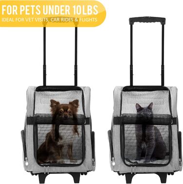 Kopeks Deluxe Рюкзак-переноска для тварин, великий, сірий (L 33 x B 30 x H 51 см)