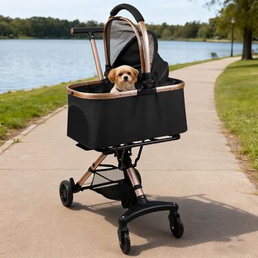 Дитяча коляска для тварин, бугі, складна, для собак та котів, чорна, до 20 кг