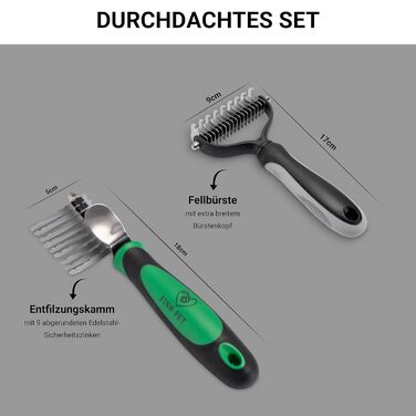 Набір з 2 шт. щіток для собак та котів: для довгої та короткої шерсті, видалення підшерстка, аксесуари для тварин