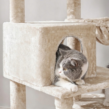 Ігровий комплекс для котів XXL: будинок-вежа з дряпачками, 185 см