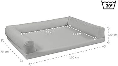 Ортопедичне ліжко для собак Juelle, розмір M (100x75 см), пудрово-рожевий колір, знімний чохол, машинне прання, Lucky M-XXL