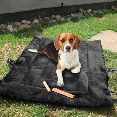 Водонепроникний килимок для котів та собак Kritter Planet, складаний, миючий, 80 x 60 см, чорний