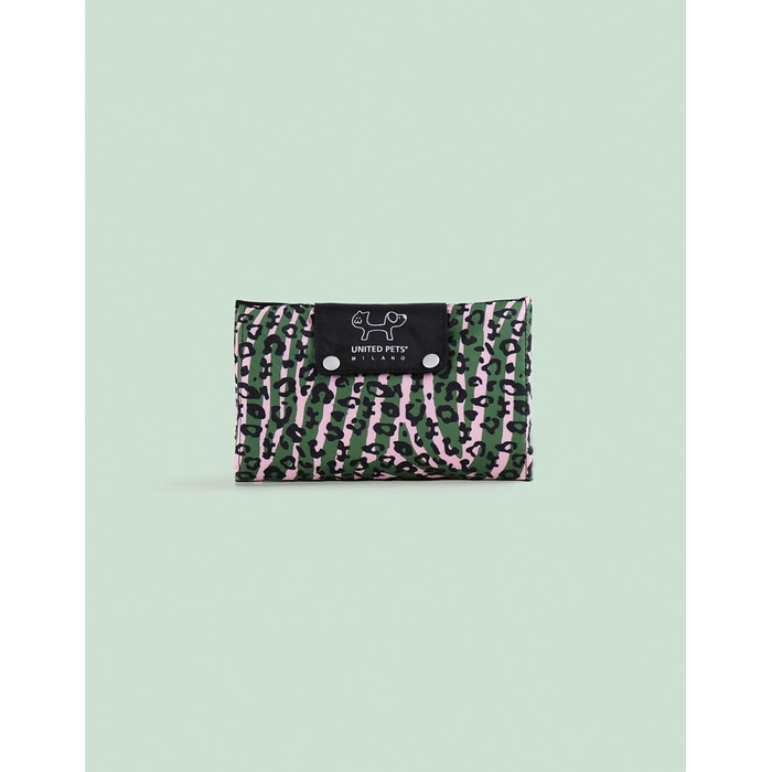 Килимок для собак United Pets Lazy Dog Mat – портативне лежання для собак, складний, для ресторану та подорожей, легкий, чорний/зелений