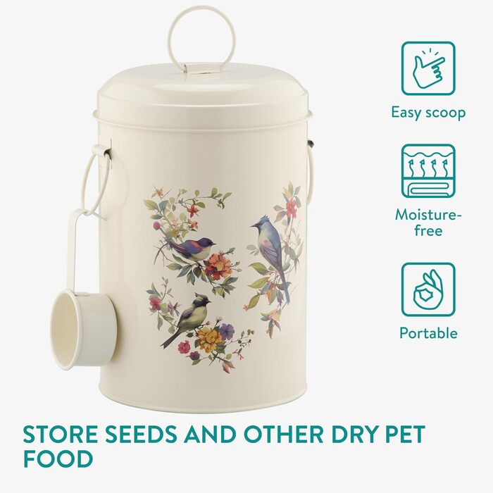 Контейнер для корму Navaris Vogel Design - 4,9L - для собак, котів, птахів