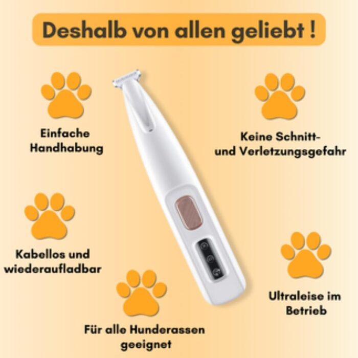 Електричний триммер для собак Pfotentrimmer – безболісна догляд за подушечками лап, супертихий (1 шт.)