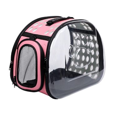 Транспортна переноска для собак та котів, розкладний бокс для подорожей, рожевий, маленький