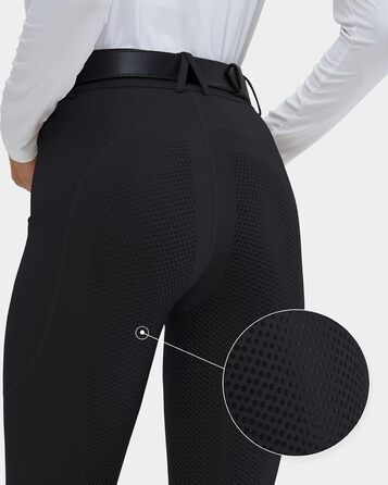 Легінси для верхової їзди HMILES для жінок, повний силіконовий покриття, висока талія, еластичні, з кишенею для телефону та петлями для ременя, сірі, розмір S