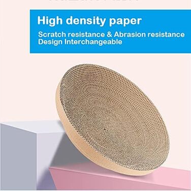 Котячий будиночок-крісло з картонної хвилястої гофрованої коробки XXL, BPS, з травою та котячою м'ятою, 44*10 см