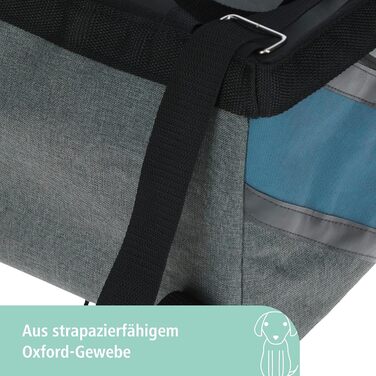 Kerbl Vacation - сумка для собак на велосипед, сіра/блакитна, 38x29x25 см, поліестер, для маленьких собак та котів