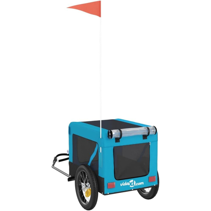 Причіп для велосипеда для собак, котів, блакитний та чорний, Oxford-Gewebe та залізо