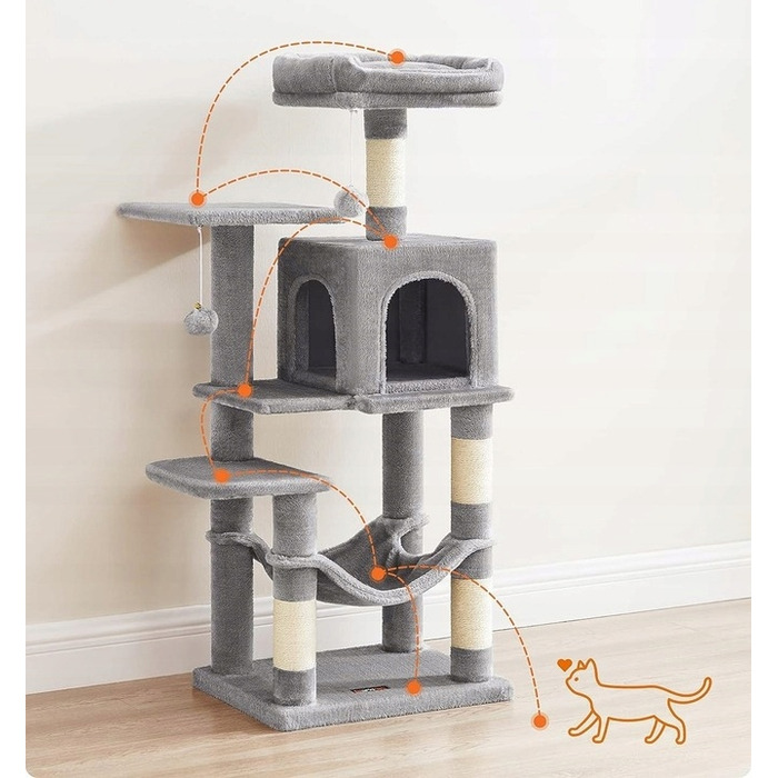 Низький когтеточка-ліжечко для котів Feandrea у вигляді вежі