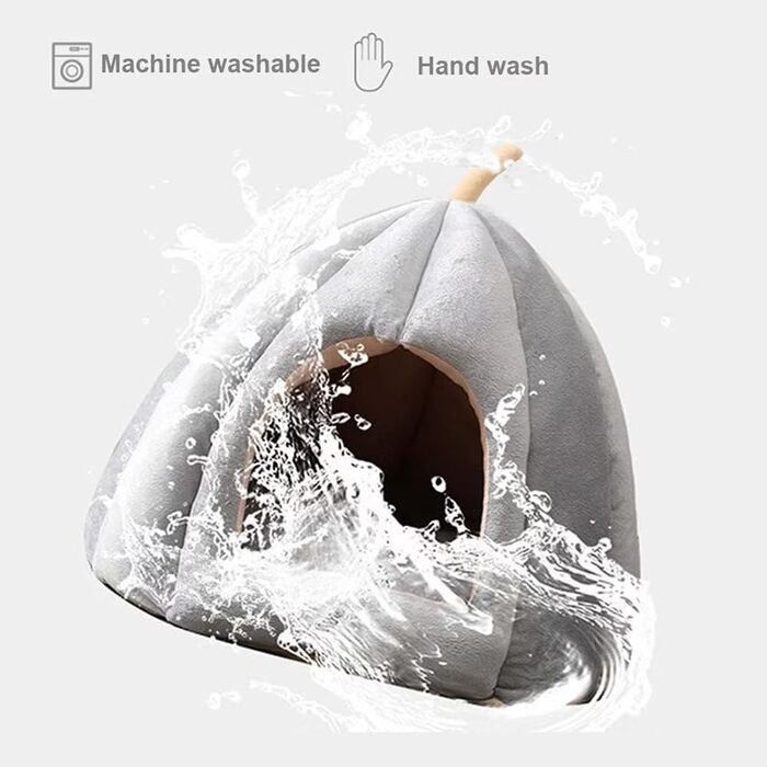 Кішка ліжко для дому, ліжко-печера для котів у стилі гарбуза, будиночок для тварин з знімним подушкою, м'яке напівзакрите ліжко у формі гарбуза для котів середніх розмірів, зелене