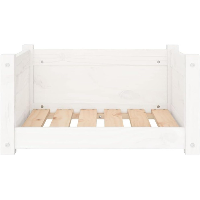 Крісло-ліжко для собак та котів біле, 55,5x45,5x28 см, масив дерева, сосна