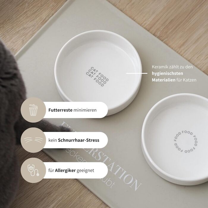 Керамічна годівниця для котів Minty&Marla® Food | Біла, преміум-якість
