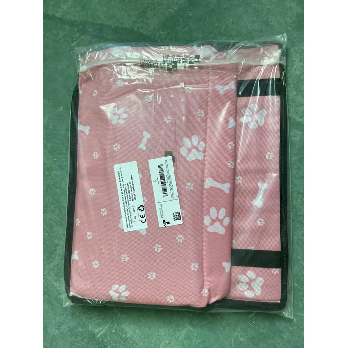 Автокрісло для собак, водовідштовхувальне, дихаюче, для малих та середніх порід, безпечне, миється, переноска для тварин (рожевий, кістка)