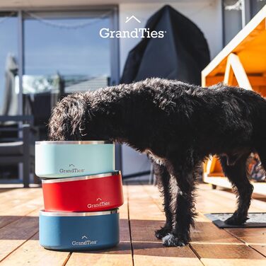 Нержавійна миска для собак та котів GrandTies з гравіюванням, велика (1890 мл, кобальтово-синій)