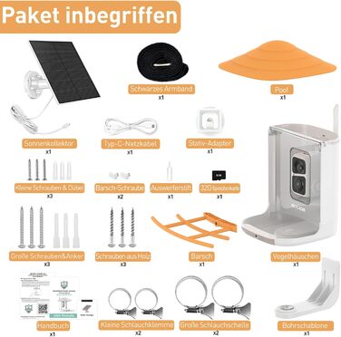 Сонячна годівниця для птахів з Wi-Fi камерою SOLIOM BF09, 1080P HD, автоматичний запис, сповіщення на телефон