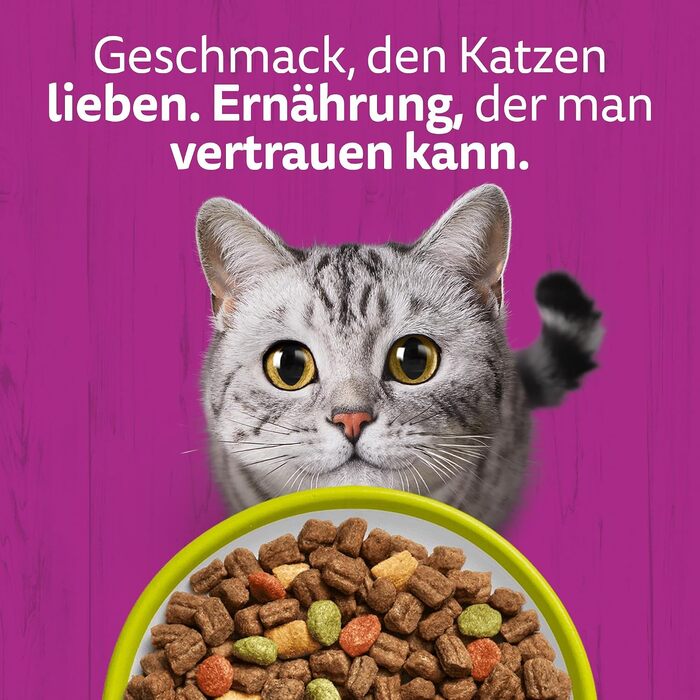 Сухий корм для дорослих котів WHISKAS з ягнятиною, набір 5 x 800 г