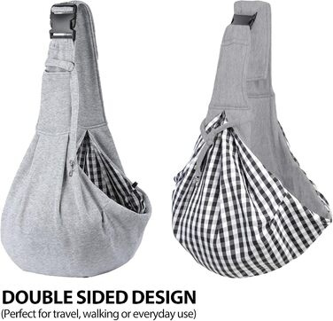 Сумка-переноска для собак, регульований плечовий ремінь, переноска для домашніх тварин, для маленьких собак та котів, для прогулянок, вантажопідйомність до 7.5 кг (Сіра)