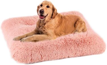 М'яке ліжко для собак, корзина для домашніх тварин, ліжко для собак, диван для собак, подушка для собак, килимок для собак, рожевий, 94x63 см