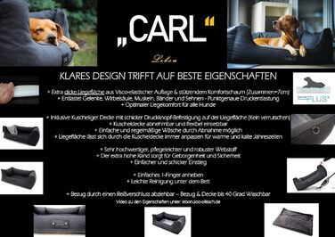 Ортопедичне собаче ліжко Lebon Carl Plus 100x75x30 см з підстилкою - Deluxe, Made in EU