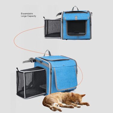 Фарбований велосипедний кошик Haofy для собак, переноска для тварин з 4 сітчастими вікнами, швидкознімний кріплення на кермо, для собак вагою до 8 кг, сумка для подорожей, велосипедні аксесуари (Сірий) (Блакитний)