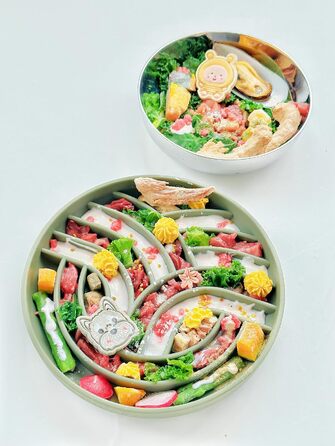 Миска OHMO Anti-Schling Napf для собак (Дерево життя), миска протиковтання для собак, котів, цуценят, здорове харчування, запобігання здуття живота, антиковзаюча, екологічне силікон, світло-зелений, L-Дерево життя