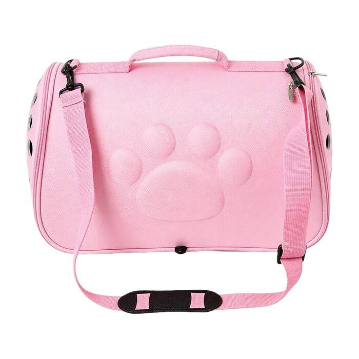 М'яка переноска для тварин - сумка-переноска на плечі | Легка переноска для цуценят та маленьких собак, для подорожей, походів, літака, кемпінгу, щоденних поїздок, до ветеринара, рожева