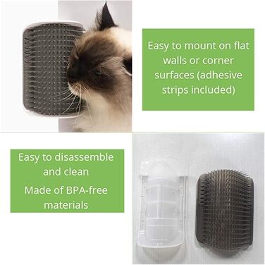 Щітка для котів Katzenbürste, для довгошерстих та короткошерстих, масажна, дряпалка кутова, 2 шт.