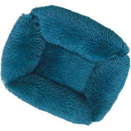 Крісло-ліжко для собак велике, м'яке, з плюшу, тепле, зручне, для малих, середніх та великих собак (L, 80 x 70 x 18 см, блакитний)