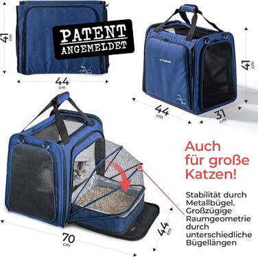 Транспортна переноска для котів You Decide Munich Cat Premium Suite LX (блакитна) з туалетом, складна