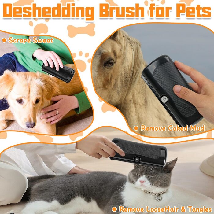 Fellwunder: щітка для видалення шерсті домашніх тварин, гребінець проти випадіння шерсті, підходить для всіх типів шерсті. М'який інструмент для вичісування підшерстка (1x щітка Fellwunder)