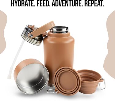 Водяна пляшка для собак Hogg Hydro Hound, 907.2 г, з ізоляцією, нержавіюча сталь, чорний колір, з принтом лап, для мами та собаки