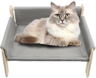 Підвищене ліжко для домашніх тварин з дерев'яним каркасом, софа для котів знімний чохол, стабільне підвищене ліжко для собак, софа для собак з дерев'яним каркасом, підвищене ліжко для собак маленьких порід, меблі для домашніх тварин з натурального дерева 