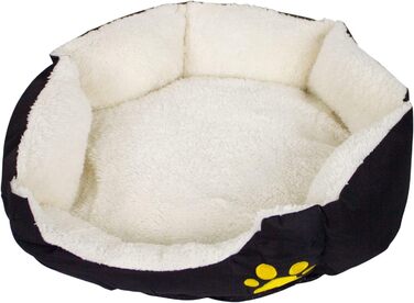 Mobiclinic® Pets Ліжко для собак і котів Pluto, європейський бренд, машинне прання, антиковзке дно, надм'яка тканина, зручно, різні розміри, чорний/білий