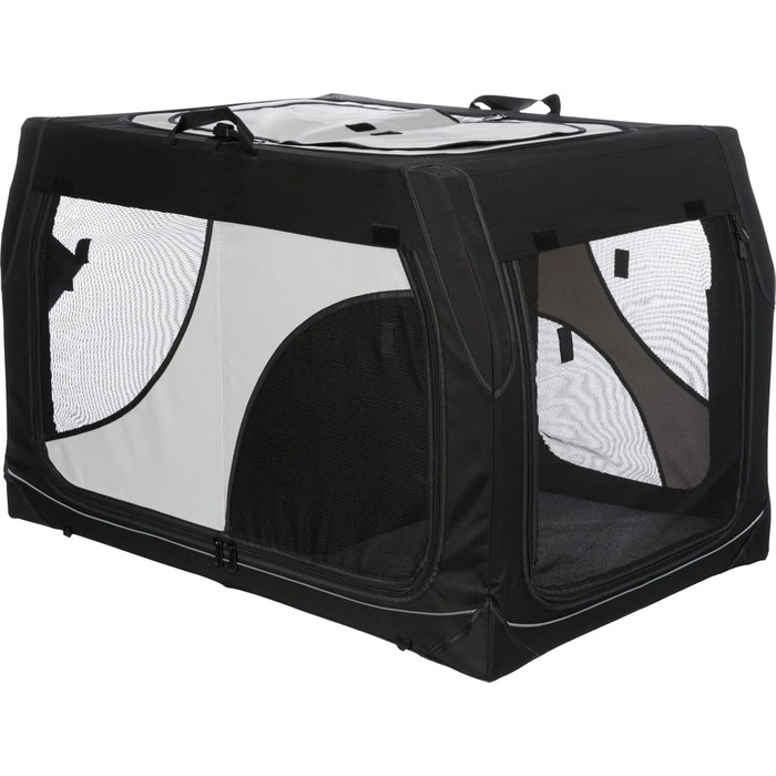 TRIXIE переноска для собак Vario Double 91x60x61/57 см, металева рама, відчиняється з 4 сторін, захист бампера, з сумкою та лежаком під овчину