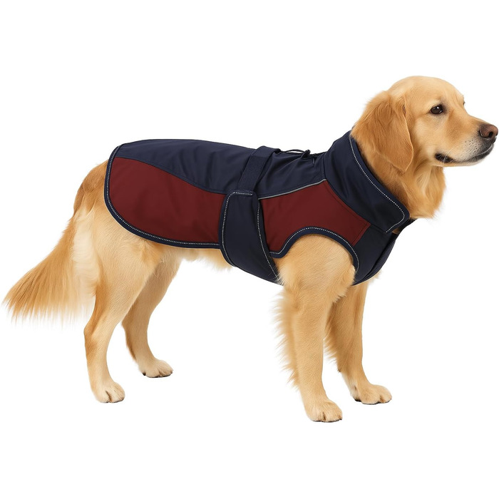 Зимовий теплий нашийник для собак Flamingo Eiberg Kaki & Dunkelblau, 40 см, поліестер, дихаючий, водовідштовхуючий, з PU-покриттям, з бавовняним ремінцем, з отвором для повідка, світловідбиваючий