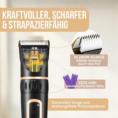 Машинка для стрижки собак Strex - тиха, бездротова, 5 режимів, для всіх типів шерсті (також для котів)