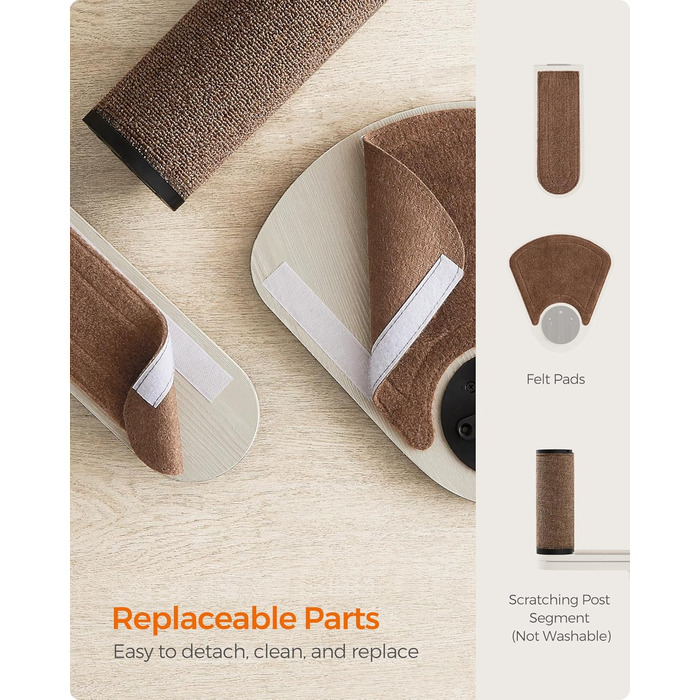 Feandrea Clickat Collection - Драбина-подряпування для котів, 100 см, XL, з 2 стійками, для стіни, розширювана