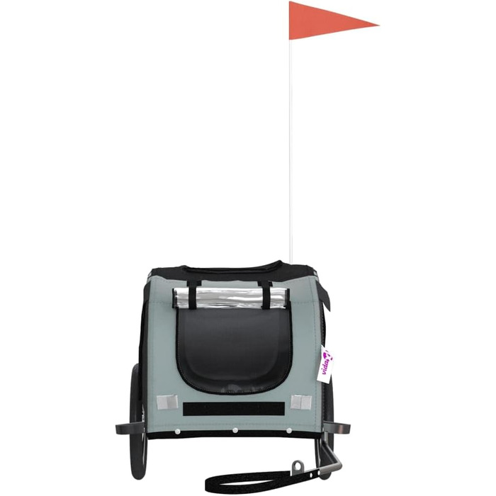 Причіп для велосипеда для собак, котів чорного та сірого кольорів, Oxford-тканина та метал