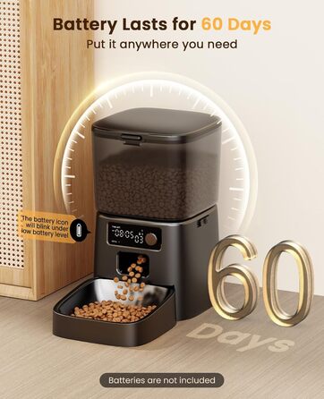 Автоматичний годівниця для котів та собак Oneisall 3.5L з таймером, нержавійна чаша 3L