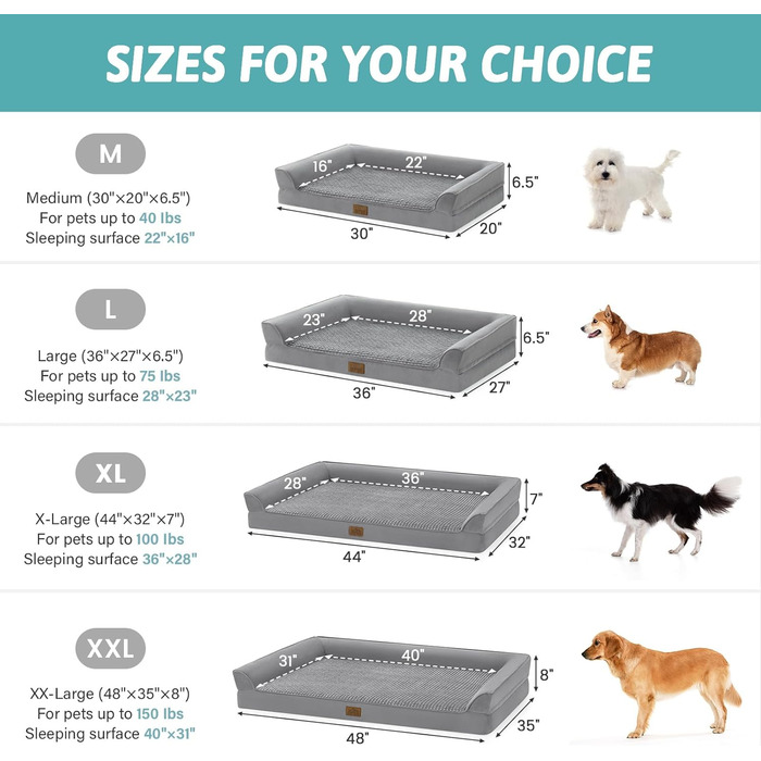 Ортопедичне ліжко для собак, диван для середніх та великих собак, неслизьке, миється, U-подібної форми, сірого кольору, 112,8 x 81,3 x 18,8 см
