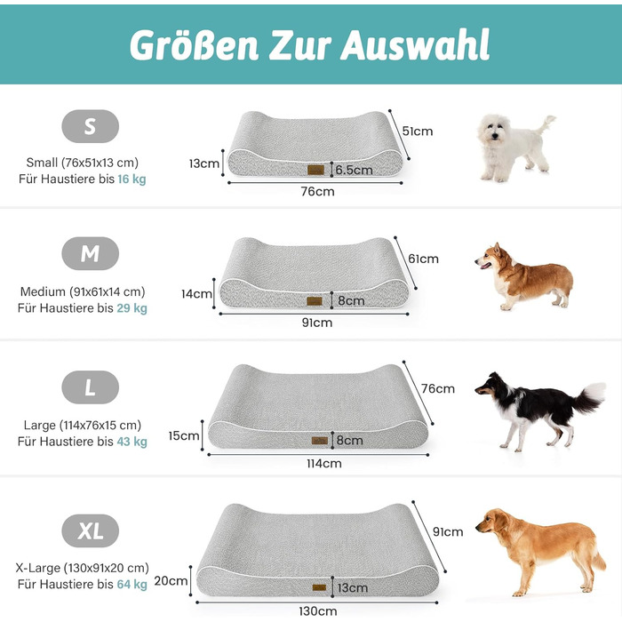 Ортопедичне собаче ліжко для великих собак, 114x76x15 см, знімний чохол, підвищений борт. Водонепроникна, антиковзаюча, стійка до деформації собача лежанка у формі човна, сірого кольору, L (114x76x15 см)