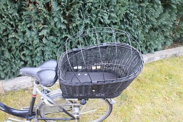 Кошик для велосипеда для перевезення багажу з плетеної лози з металевою сіткою (без подушки)